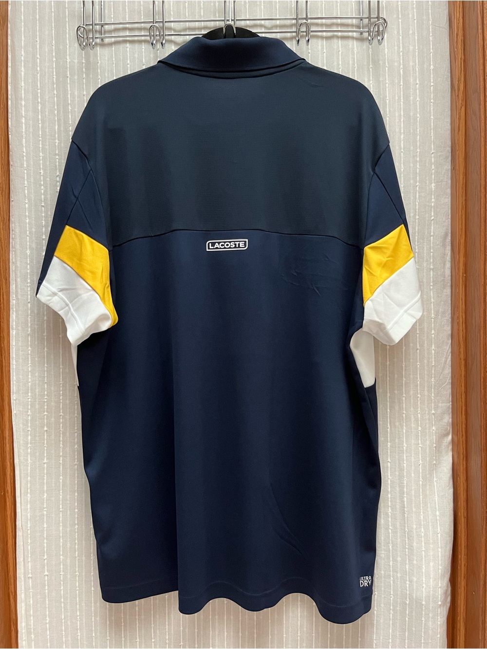 Mint Lacoste Sport Mens Thermo-Regulating Polo Shirt Navy Colorblock Size 3XL - Picture 2 of 10